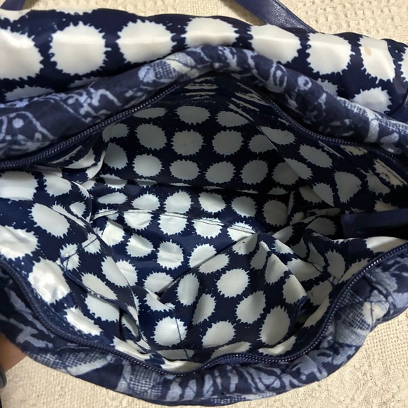 Vera Bradley Womens Adjustable Strap Lined Crossbody Bag Purse Blue Paisley - Picture 5 of 16